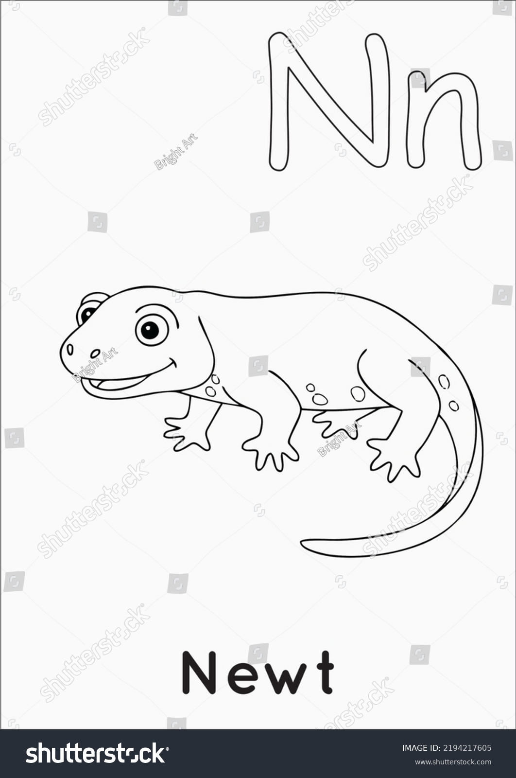 Kids Printable Alphabet Animal Coloring Pages Stock Illustration ...