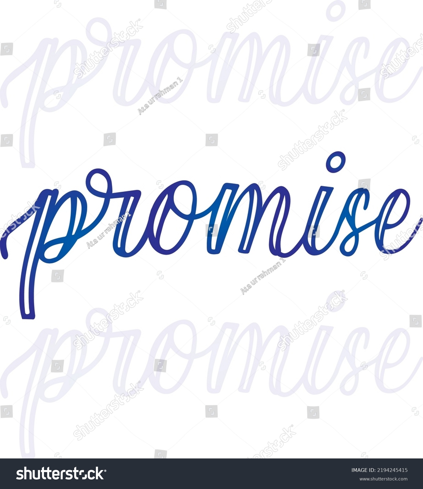 Promise Calligraphy Poster Design Vector Stock Vector (Royalty Free ...