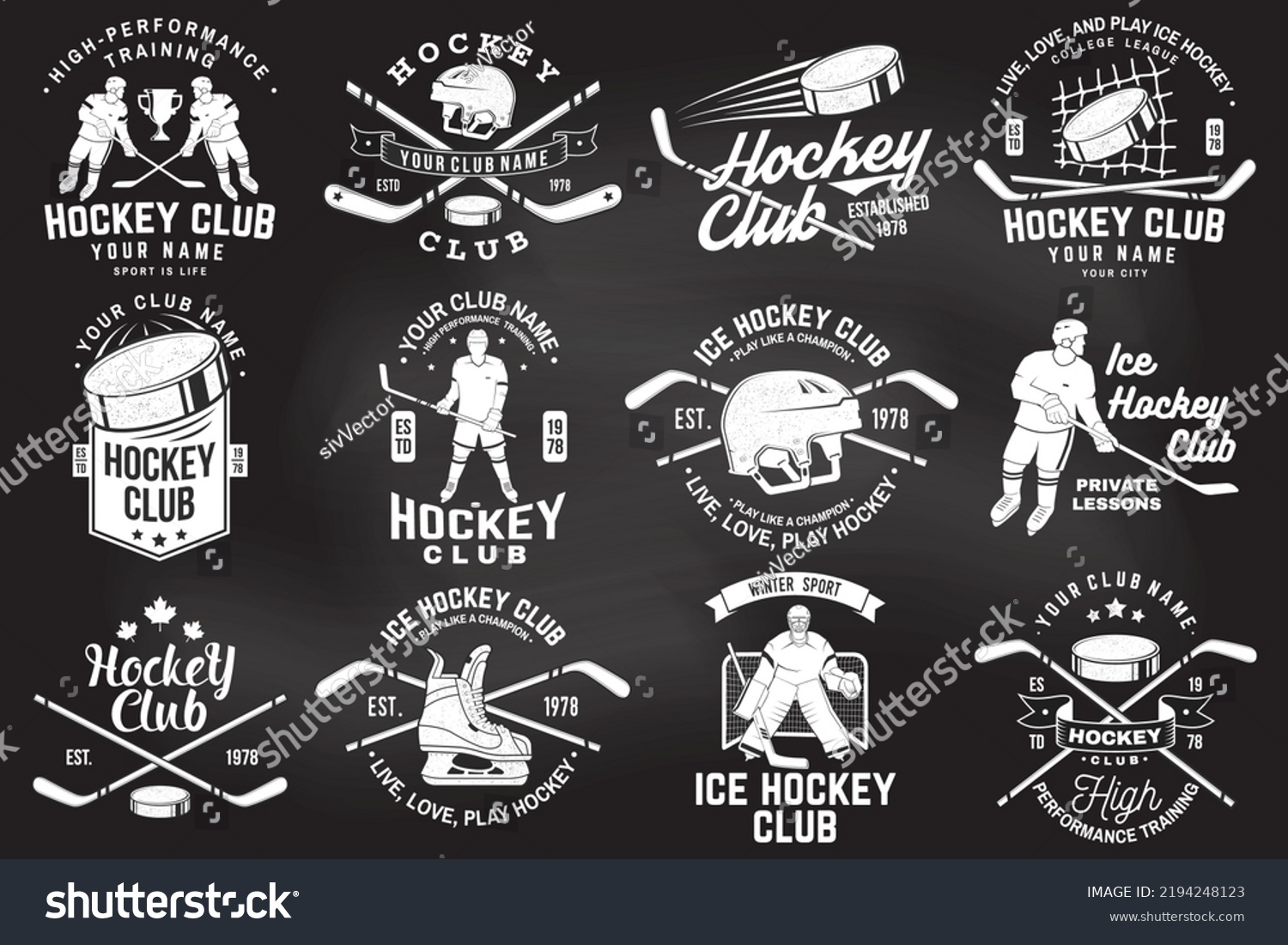 Ice Hockey Club Logo Badge Design Stock Vector (Royalty Free ...