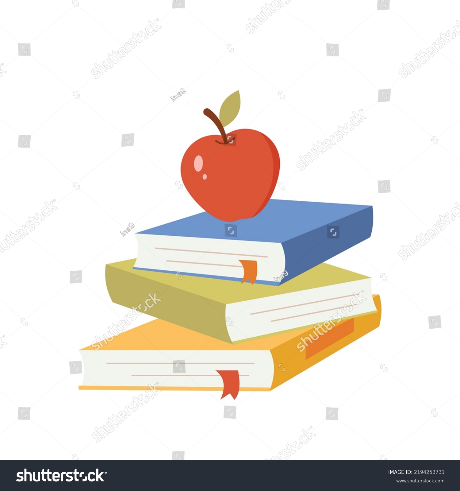 Cartoon Vector Illustration Apple On Top Stock Vector (Royalty Free ...