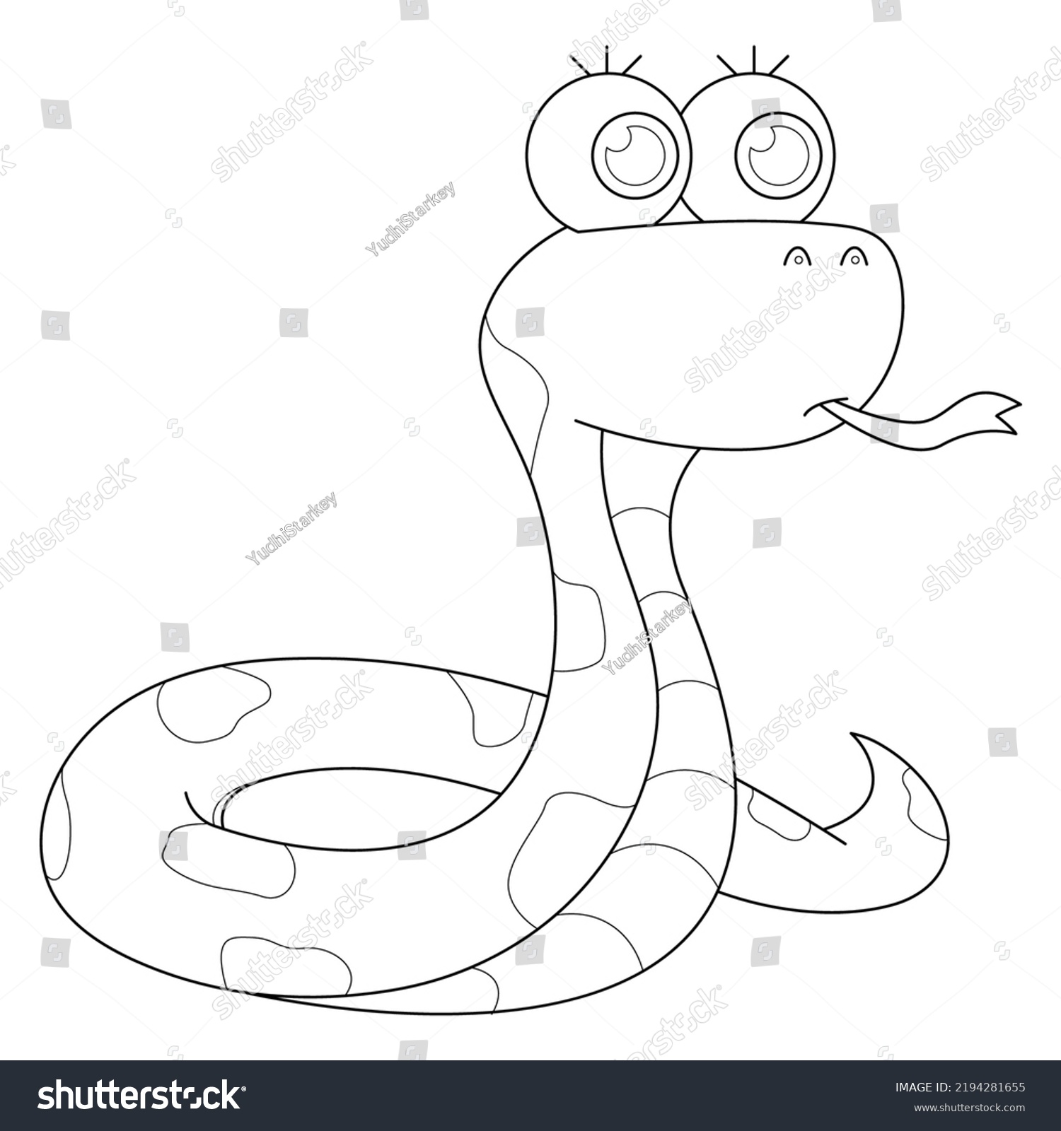 Cute Snake Suitable Childrens Coloring Page Stock Vector (Royalty Free ...