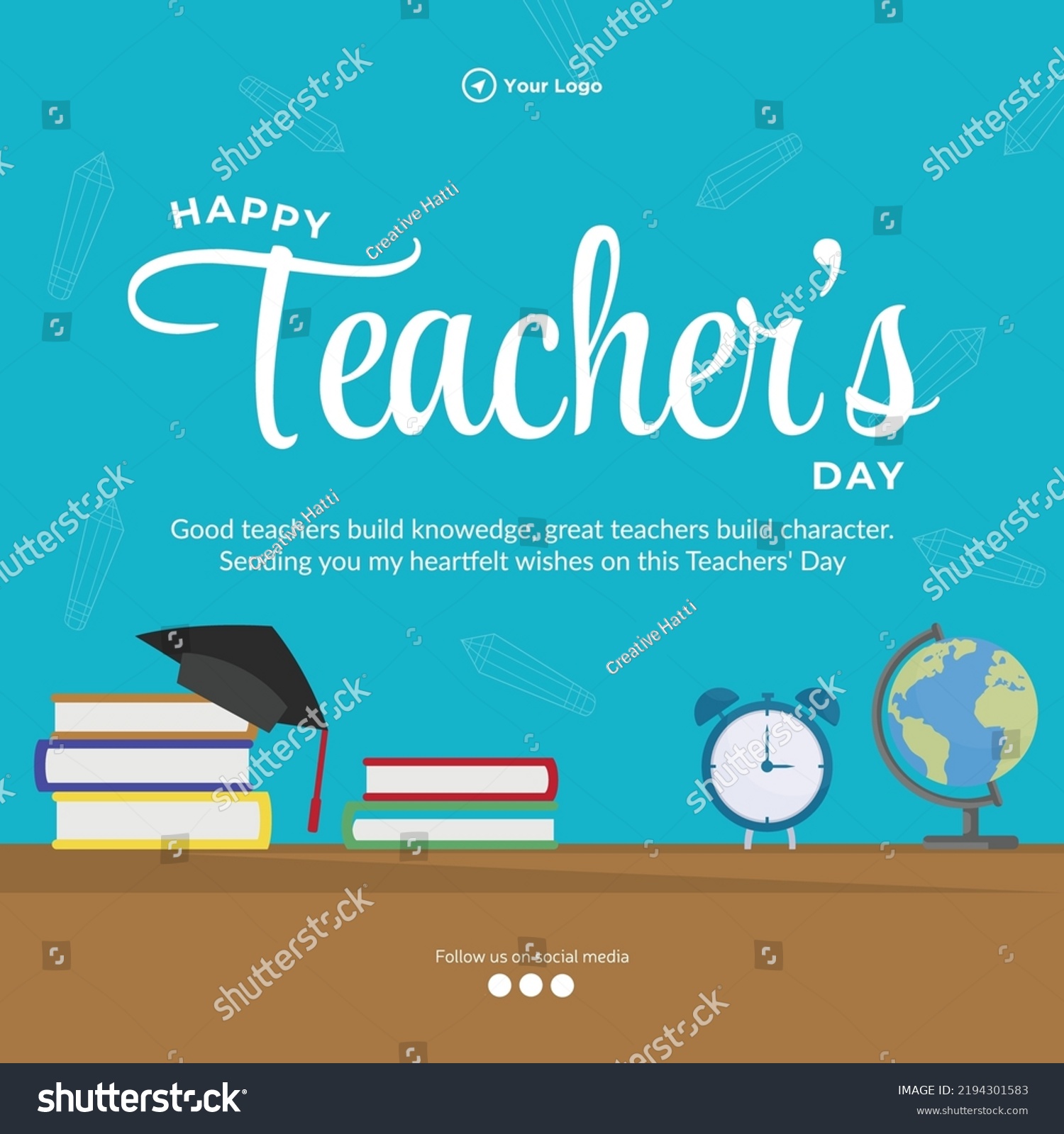 Beautiful Happy Teachers Day Banner Design Stock Vector (royalty Free 