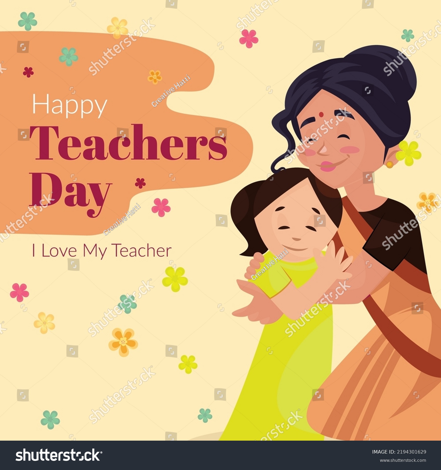 Beautiful Happy Teachers Day Banner Design Stock Vector Royalty Free