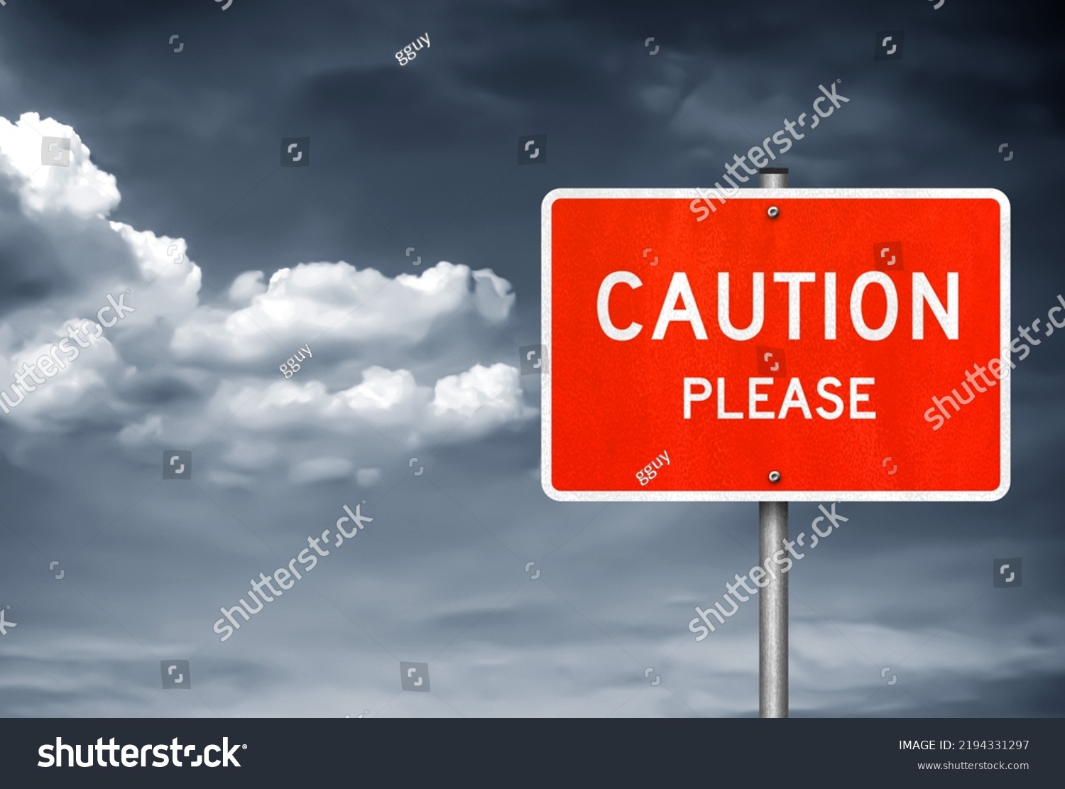 Road Sign Message Caution Please Stock Illustration 2194331297 ...