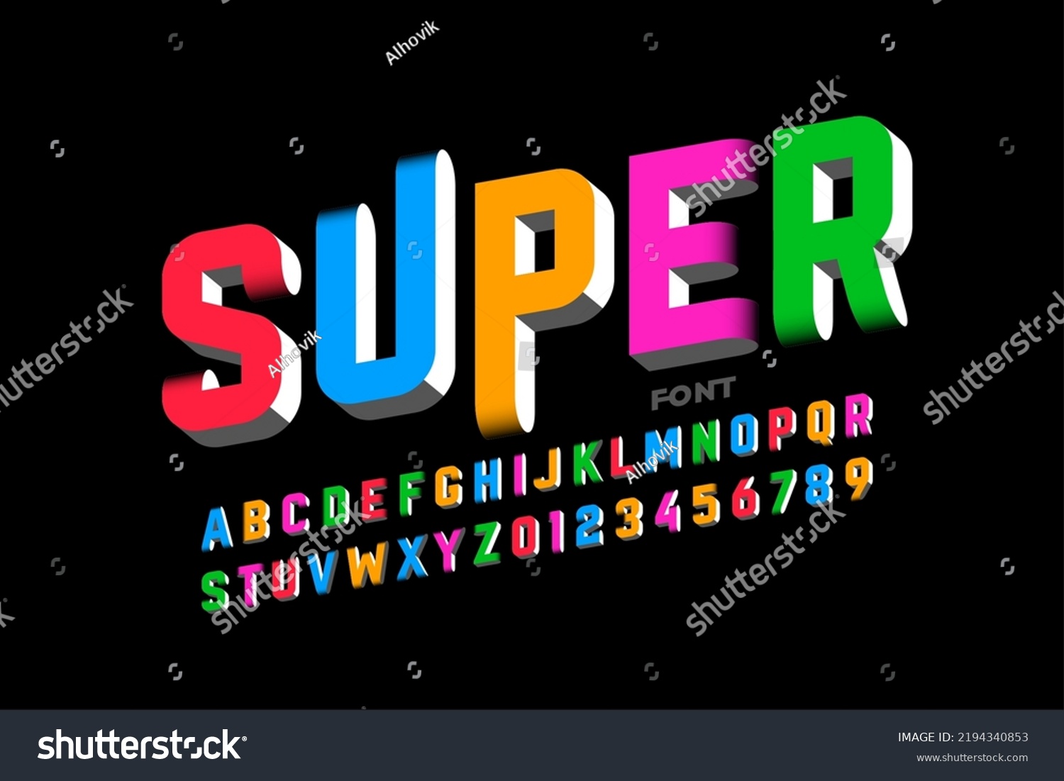 Colorful 3d Style Font Design Alphabet Stock Vector (Royalty Free ...