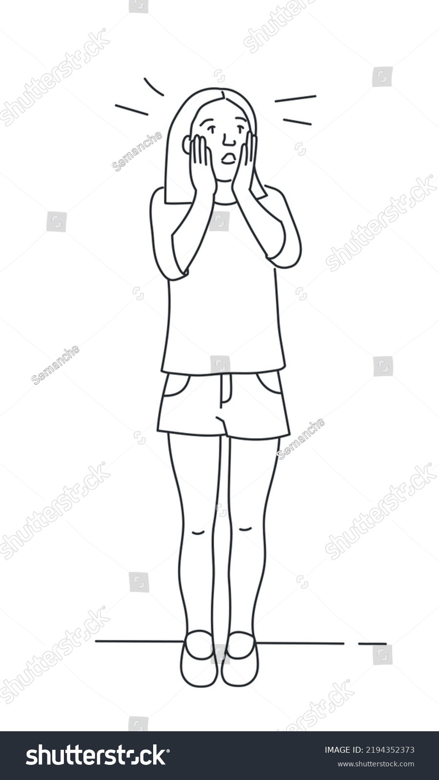 Young Girl Stress Hand Drawn Vector Stock Vector (Royalty Free ...