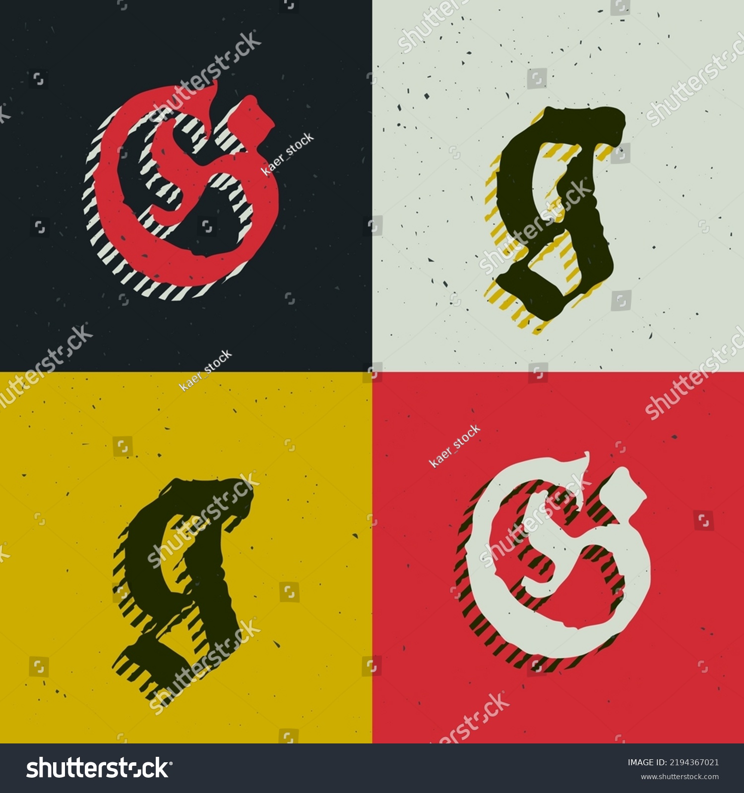 G Letter Blackletter Style Logo Set Stock Vector Royalty Free 2194367021 Shutterstock