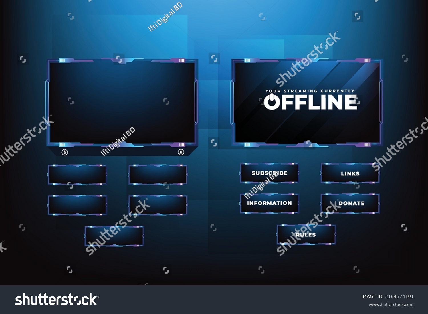 Futuristic Live Streaming Button Vector Blue Stock Vector (Royalty Free ...