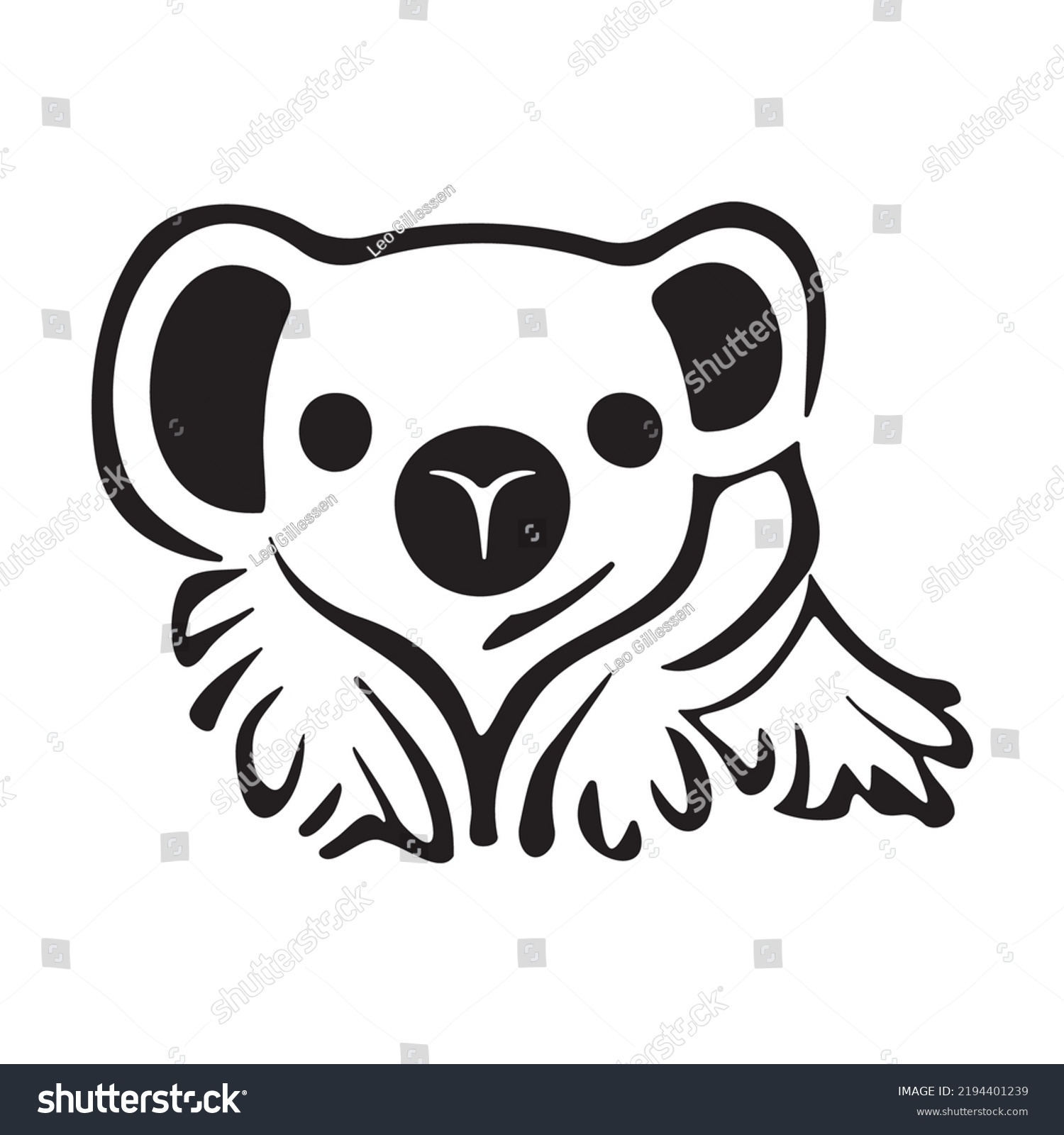 Cute Koala Vector Face Head Illustration Stock Vector (Royalty Free ...