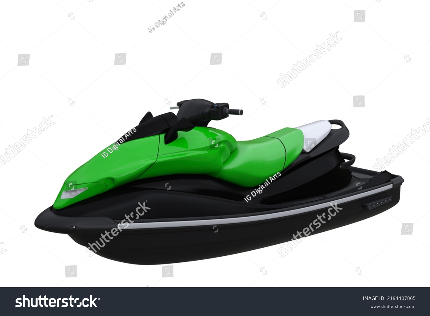 Green Black Jetski Water Bike 3d Stock Illustration 2194407865 ...