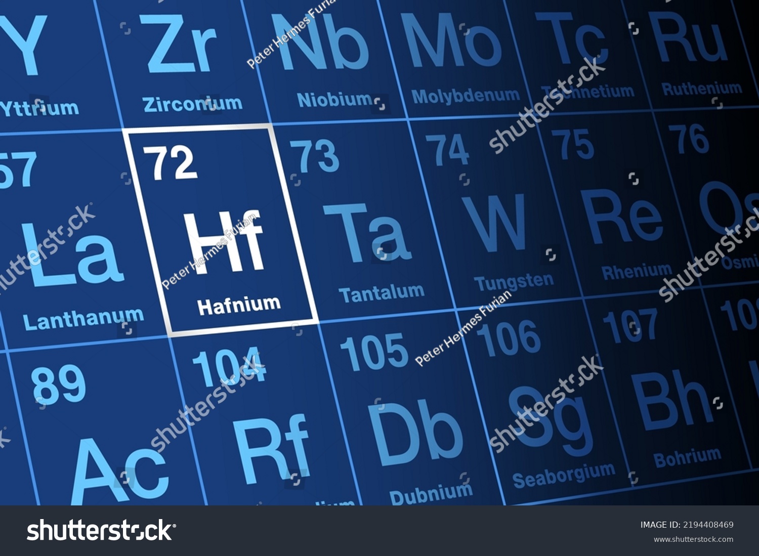 Hafnium On Periodic Table Transition Metal Stock Vector (Royalty Free ...