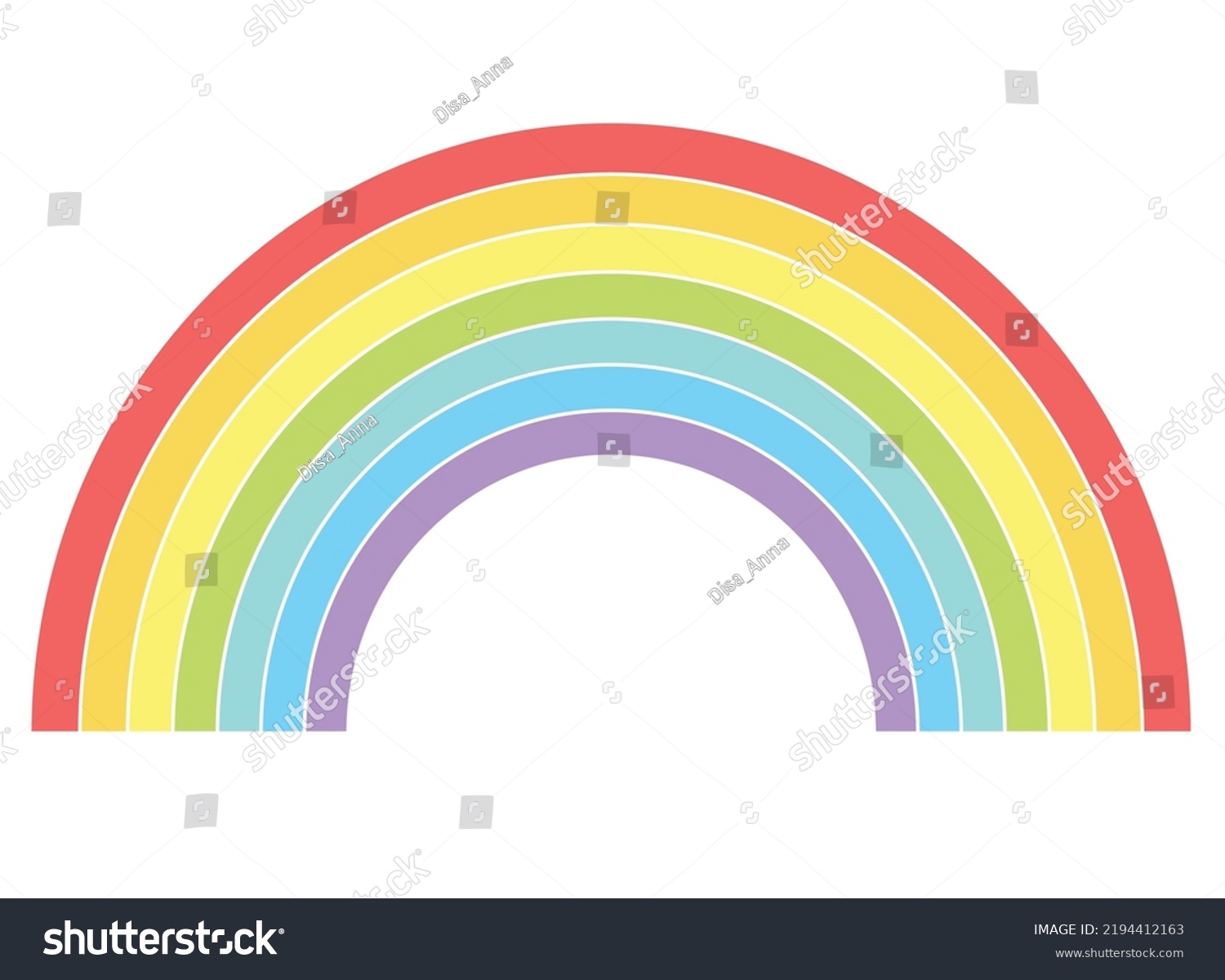 Rainbow Symmetrical Weather Phenomenon Vector Clip Stock Vector ...