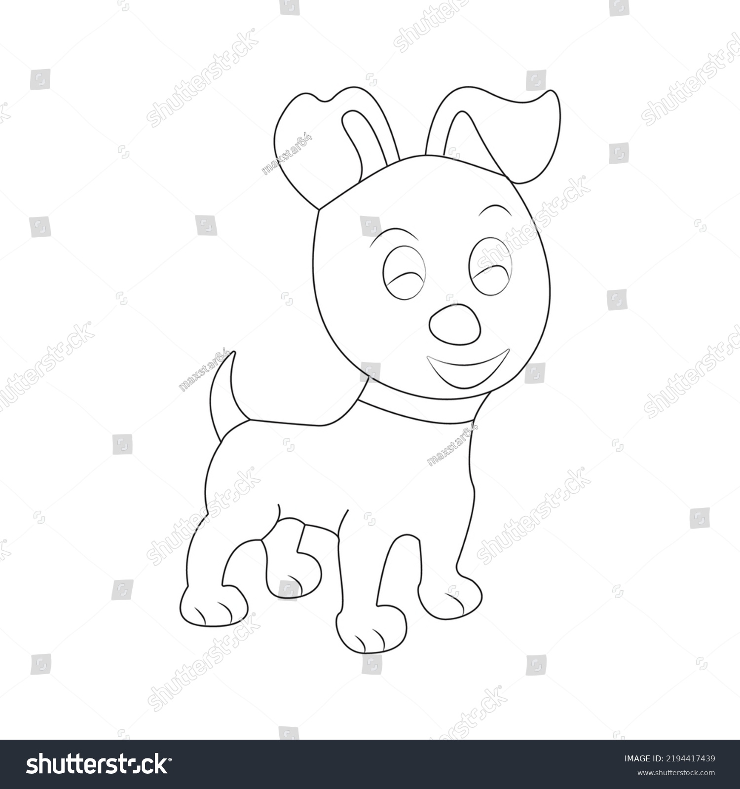 Dog Coloring Page Animal Outline Design Stock Vector (Royalty Free ...