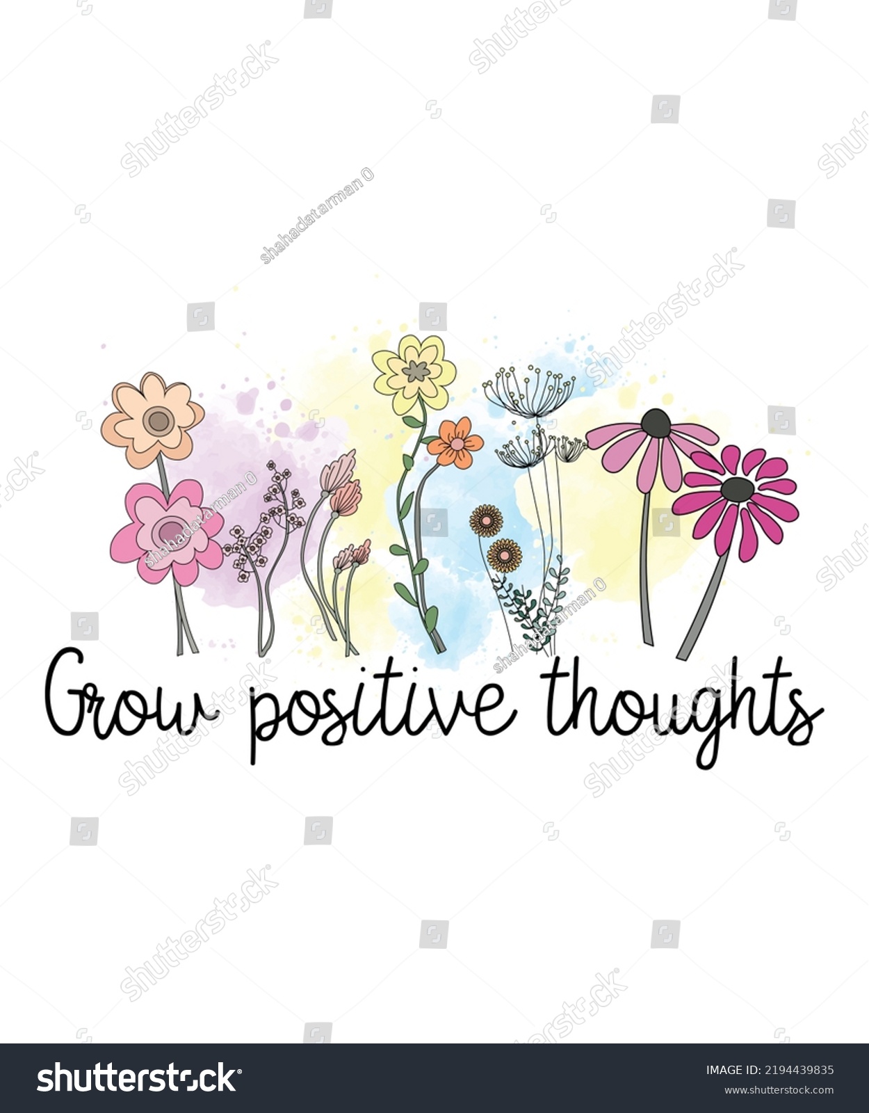 Grow Positive Thoughts Mental Health Awareness Stock Vector (Royalty ...