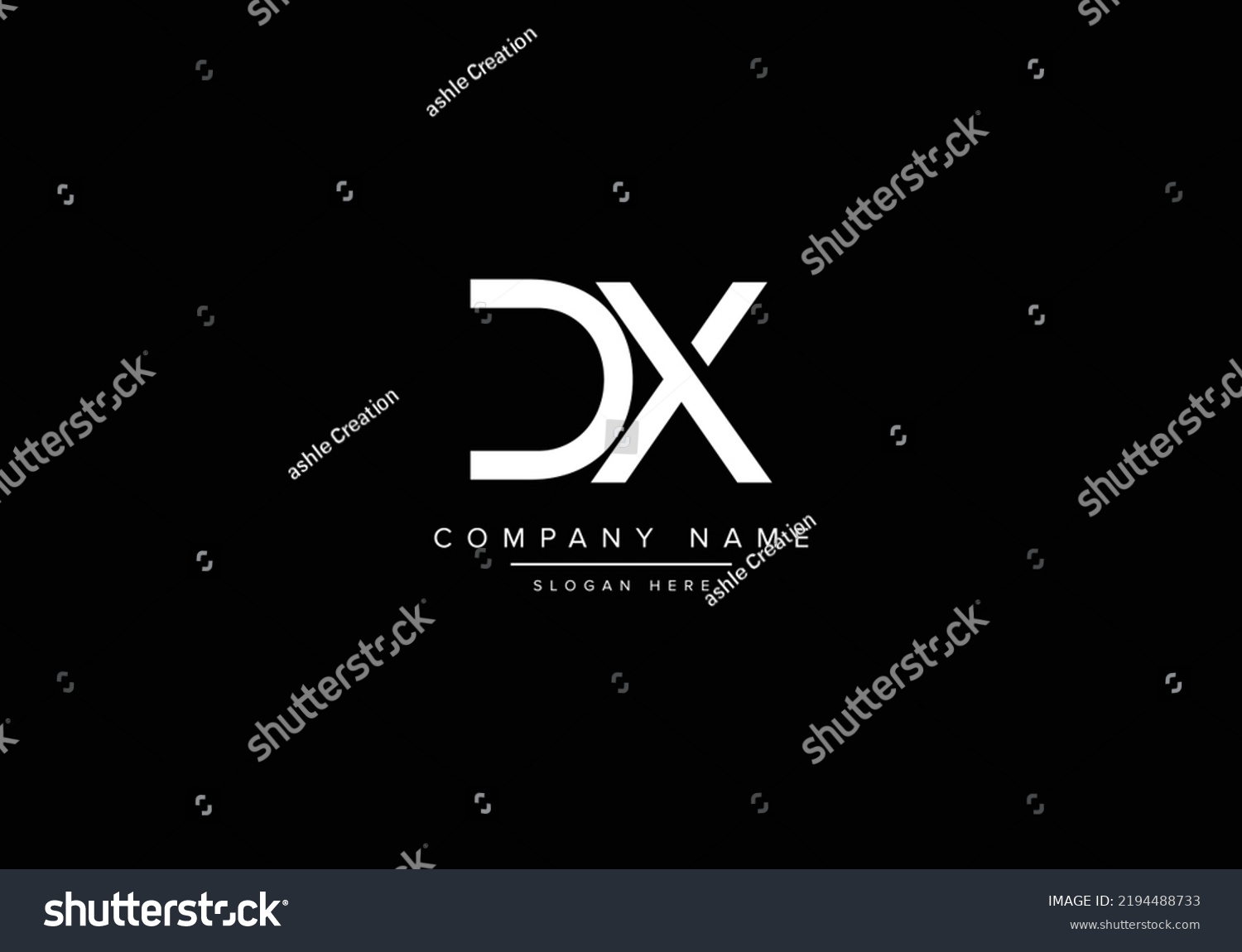 Initial Alphabet Letter Logo Icon Dx Stock Vector (Royalty Free ...