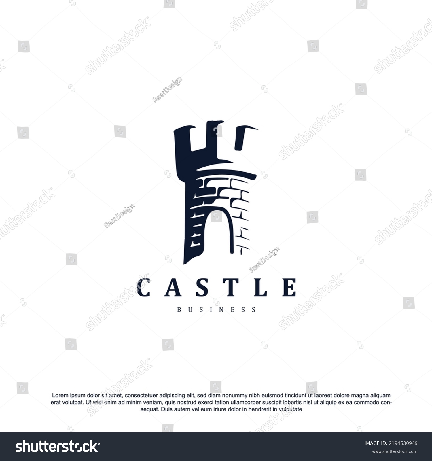 Castle Logo Design Template Flat Style Stock Vector (Royalty Free ...