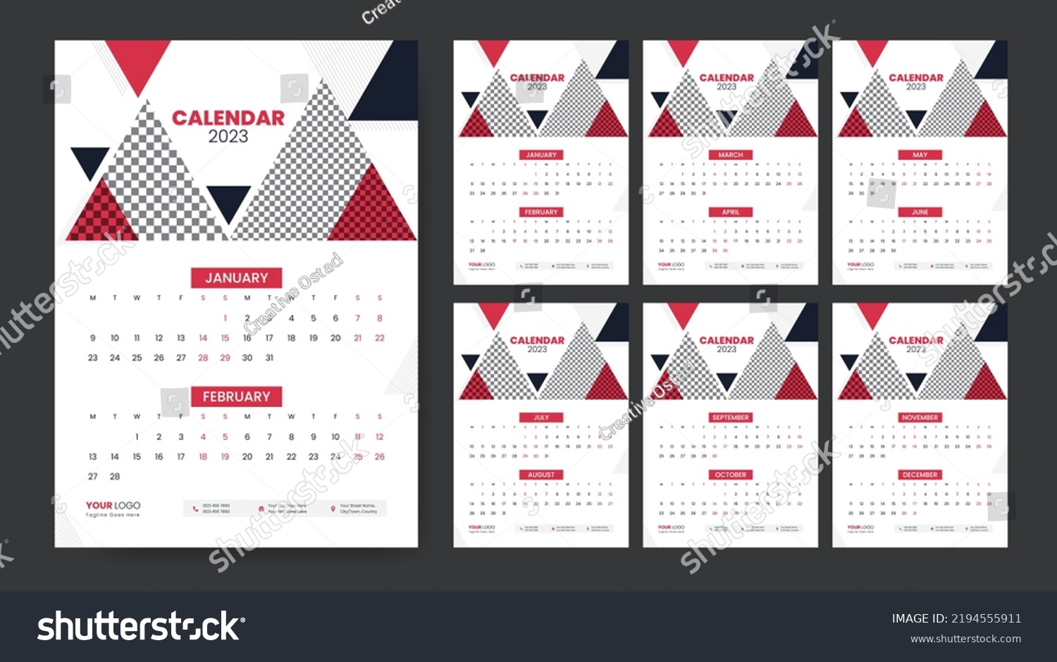 wall-calendar-template-design-2023-year-stock-vector-royalty-free
