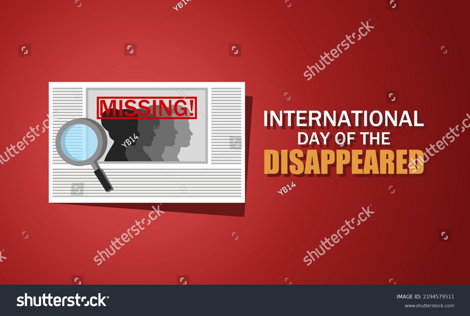 International Day Disappeared Vector Illustration Suitable Stock Vector ...