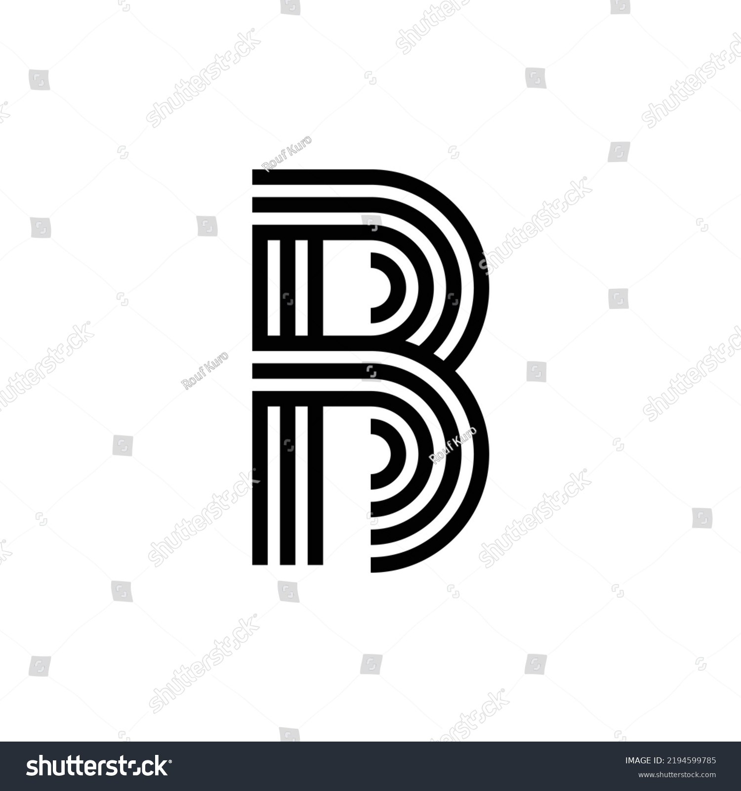 Modern Letter B Monogram Vector Logo Stock Vector (Royalty Free ...