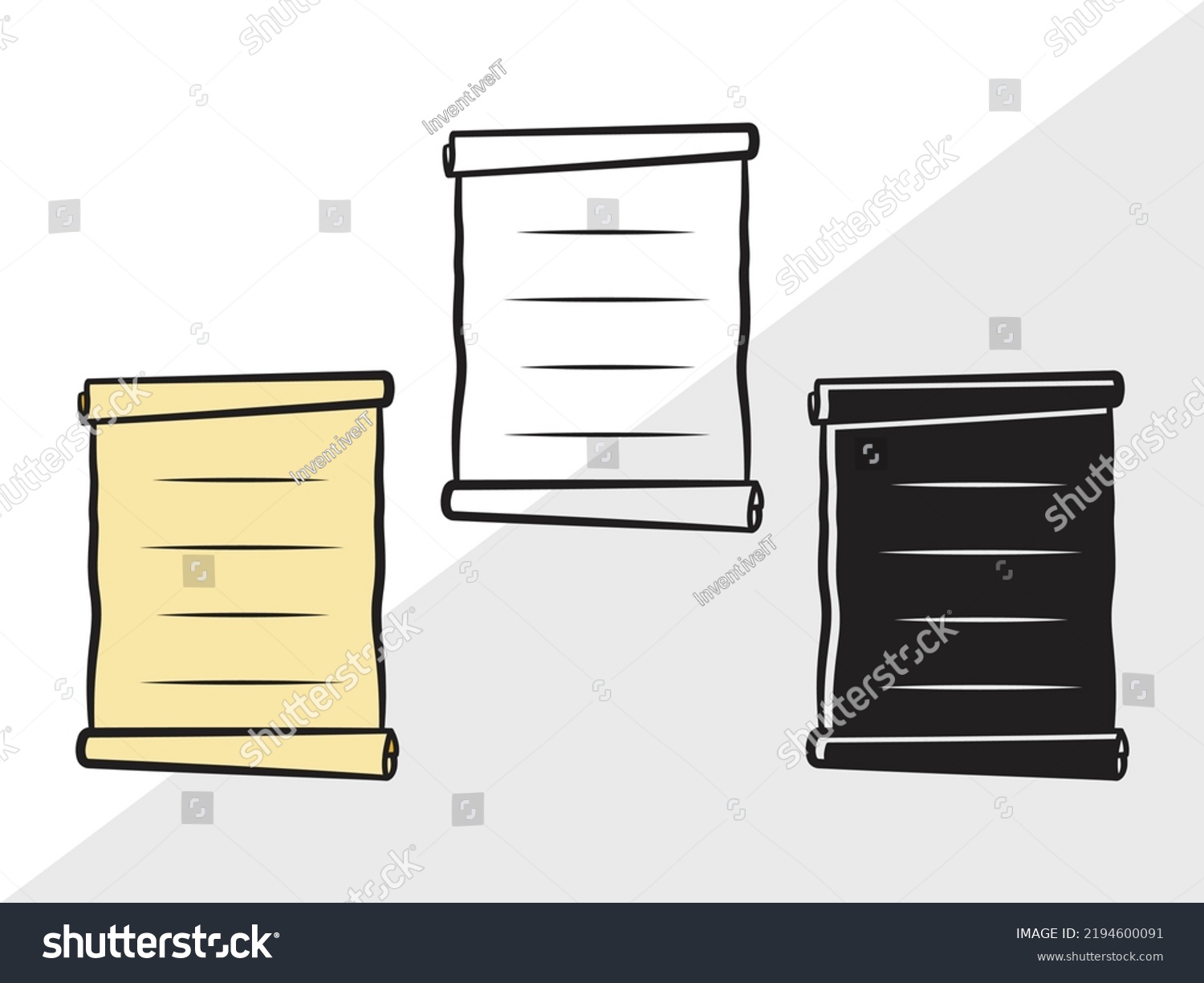 Paper Scroll Svg Printable Vector Illustration Stock Vector Royalty