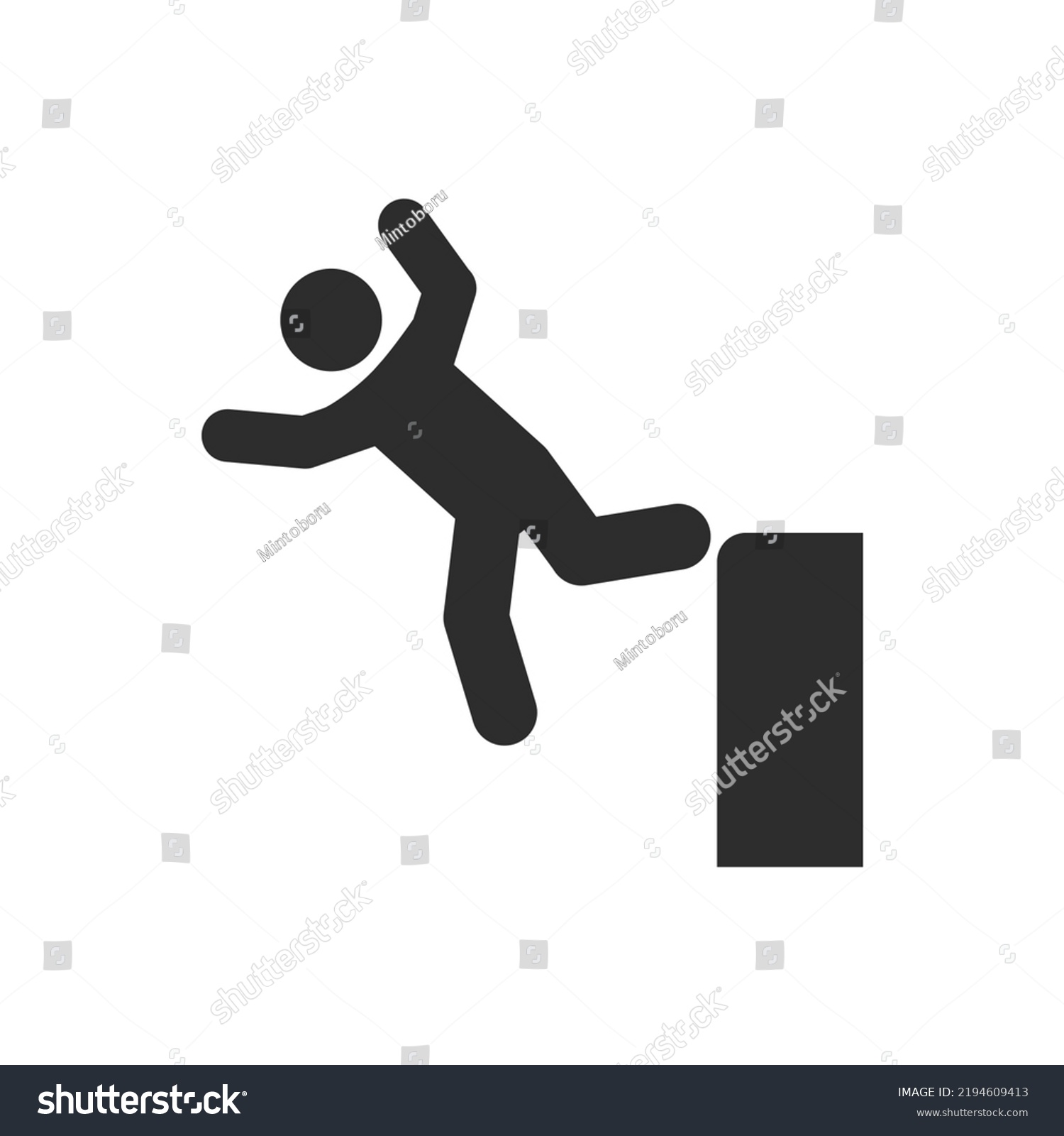 Man Falling Off Edge Icon Monochrome Stock Vector (Royalty Free ...