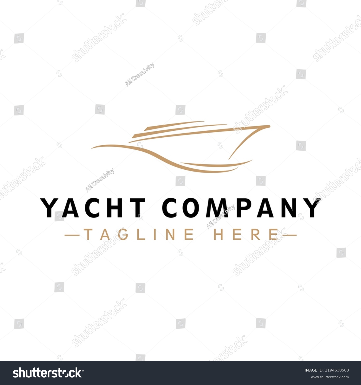 Luxurious Yacht Logo Design Vector Icon Stock Vector (Royalty Free ...