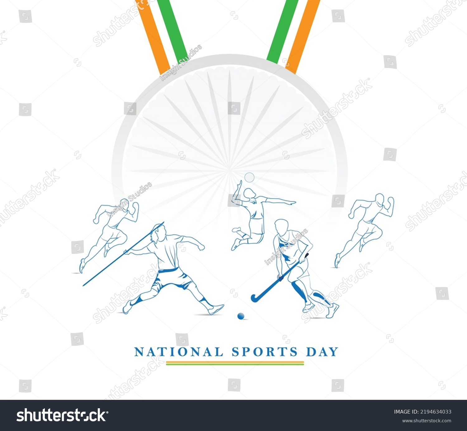 National Sports Day Vector Illustration Different Stock Vector (Royalty ...