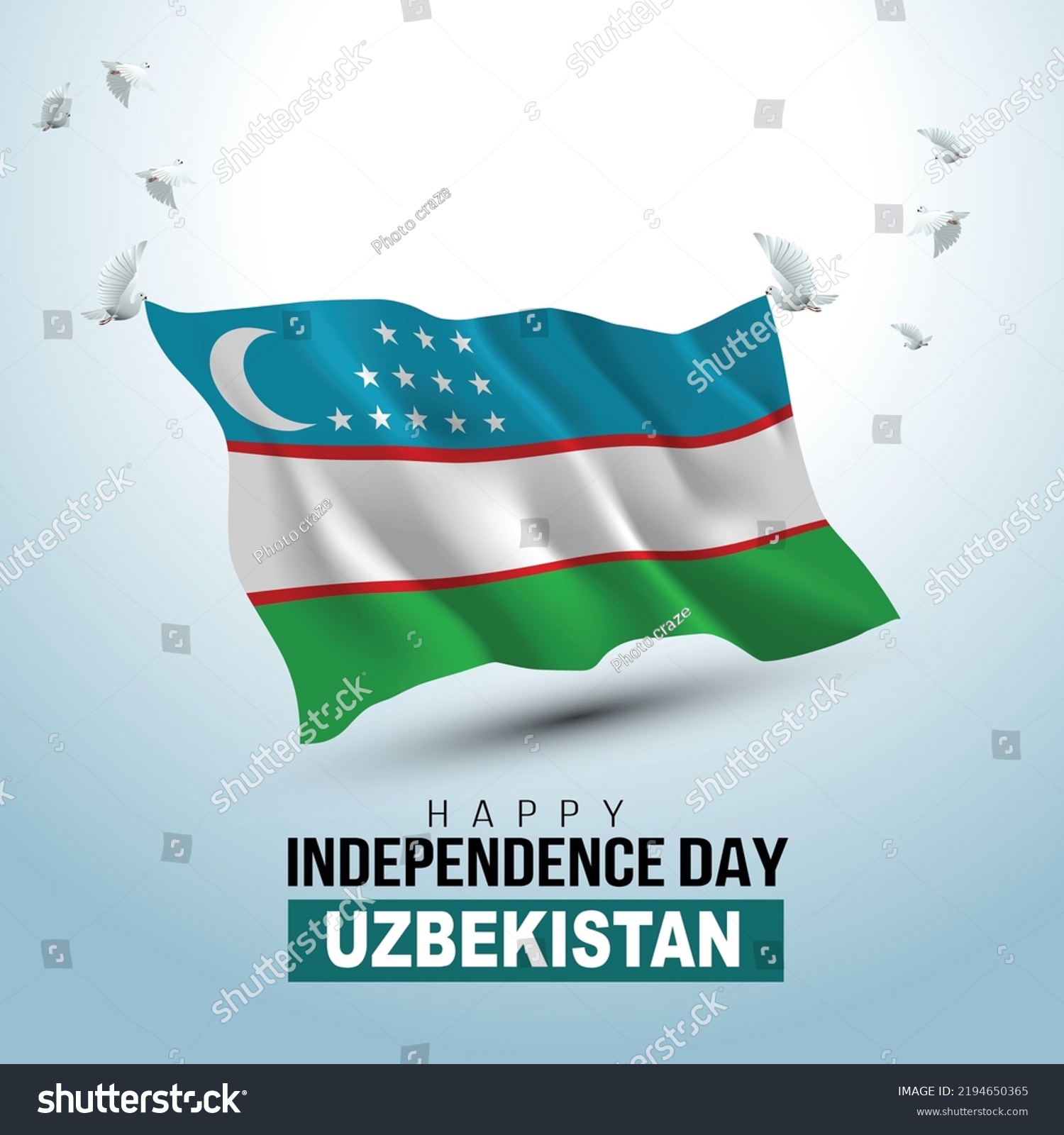 Happy Independence Day Uzbekistan Man Running Stock Vector (Royalty ...