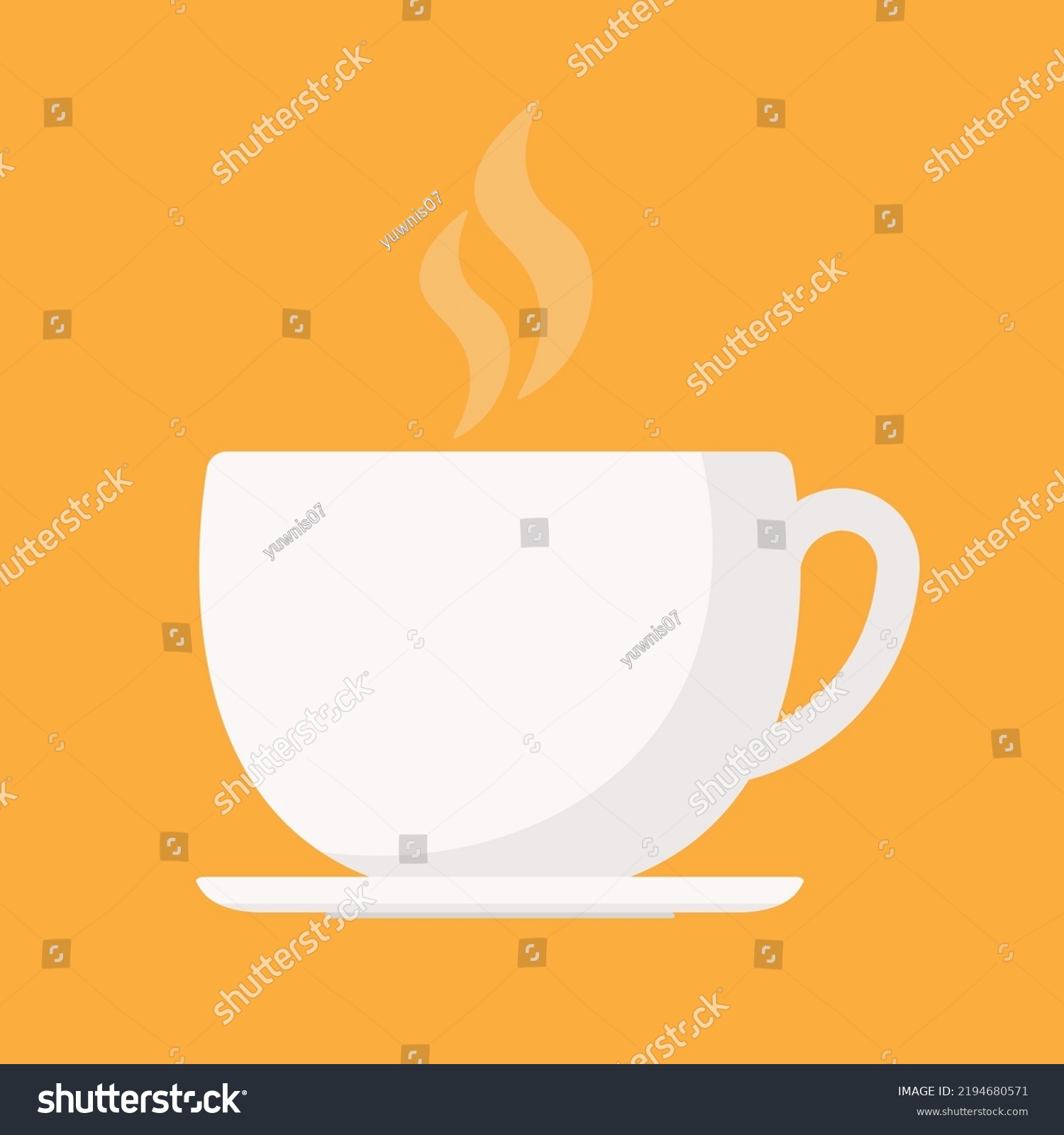 Cartoon Cup Tea Coffee Clipart Icon Stock Vector Royalty Free