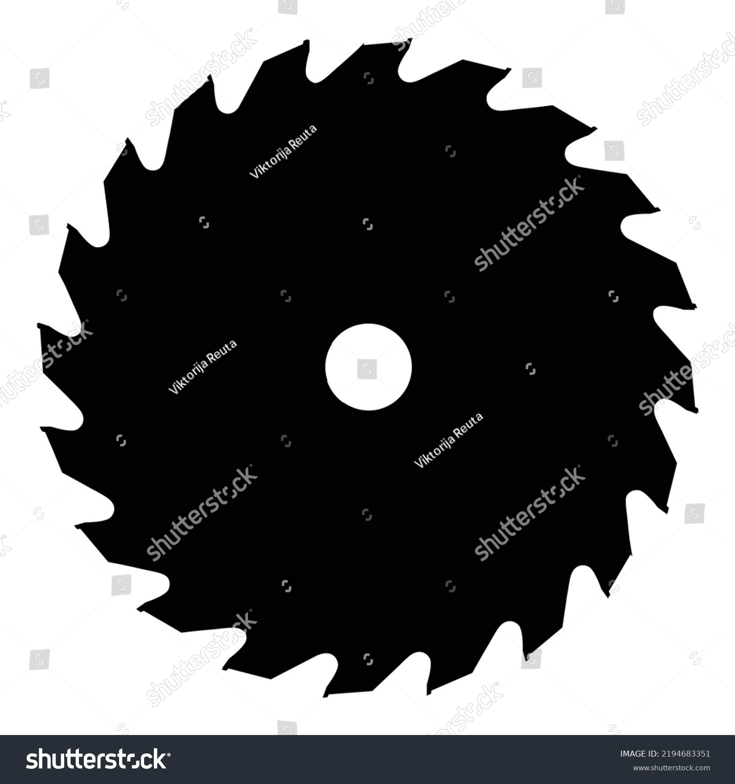 Black Silhouette Circular Saw Blade Isolated Stock Vector (Royalty Free ...