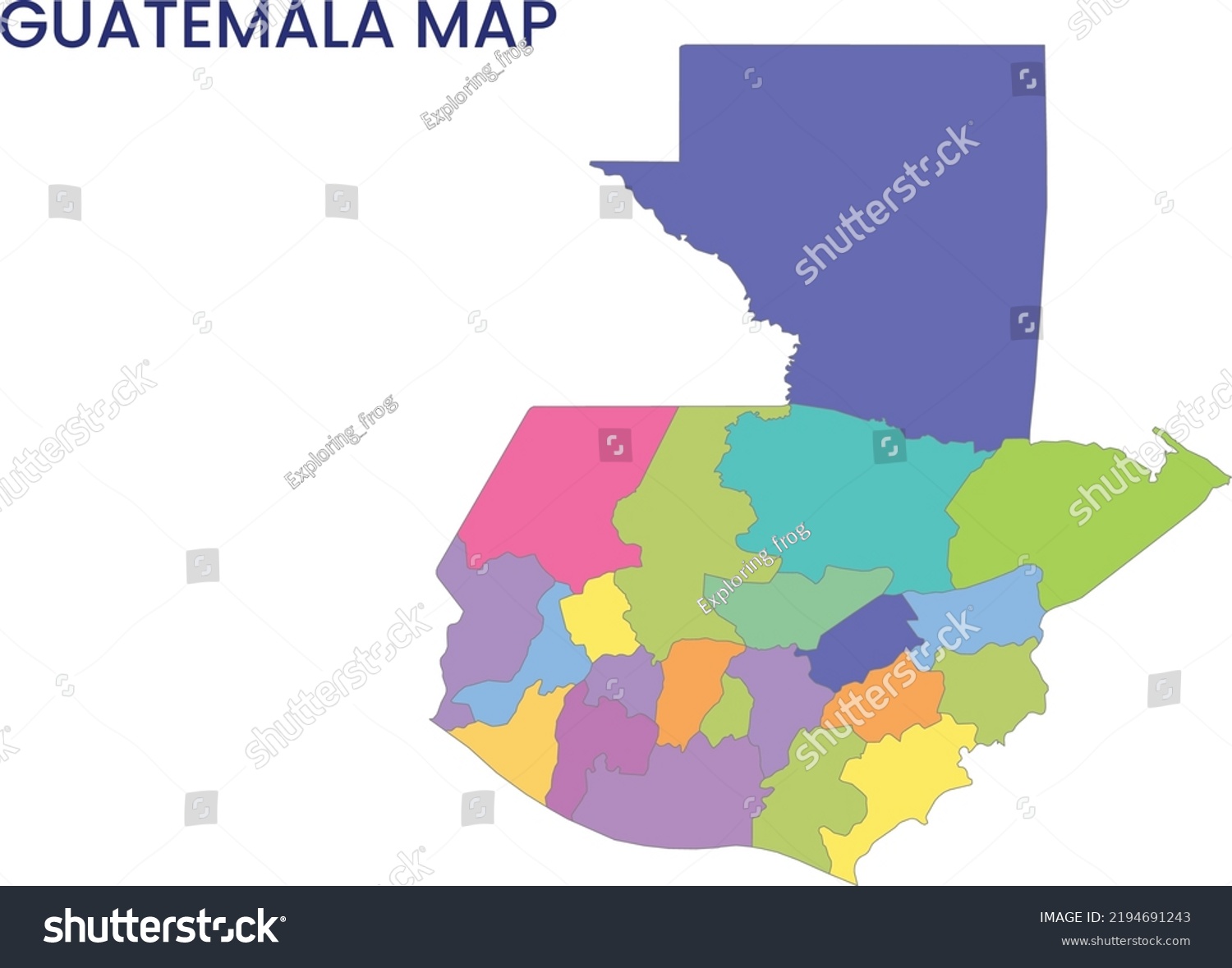 High Detailed Map Guatemala Outline Map Stock Vector Royalty Free   Stock Vector High Detailed Map Of Guatemala Outline Map Of Guatemala North America 2194691243 