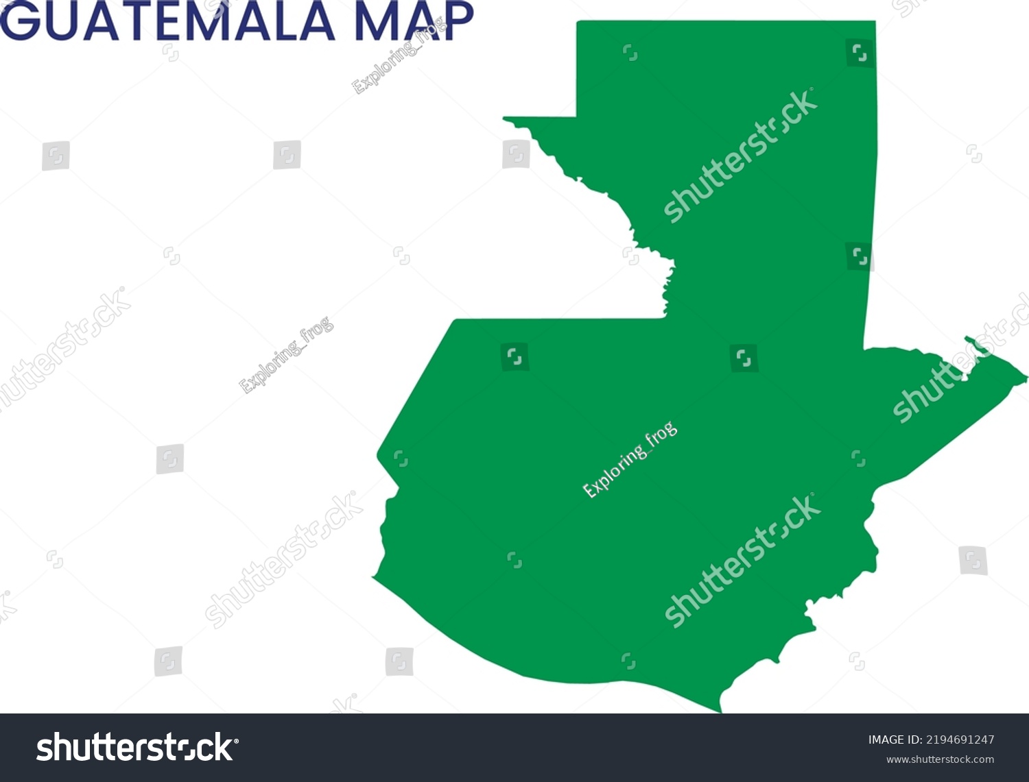 High Detailed Map Guatemala Outline Map Stock Vector (Royalty Free ...