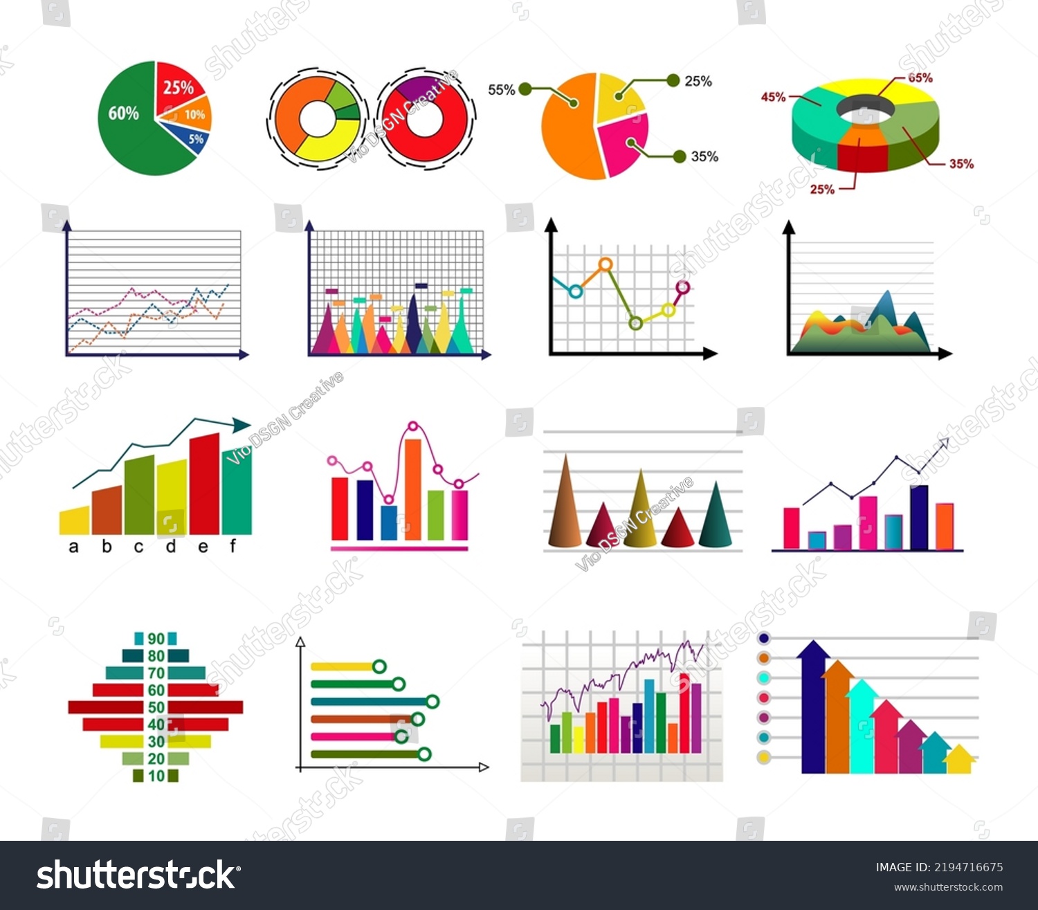 Statistic Diagram Chart Colorful Diagram Chart Stock Vector (Royalty ...