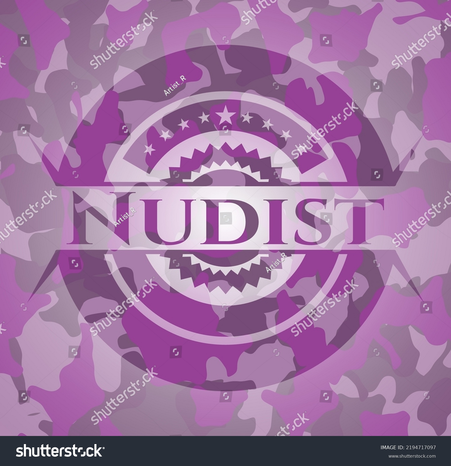 Nudist Pink Purple Camo Emblem Vector Stock Vector Royalty Free Shutterstock