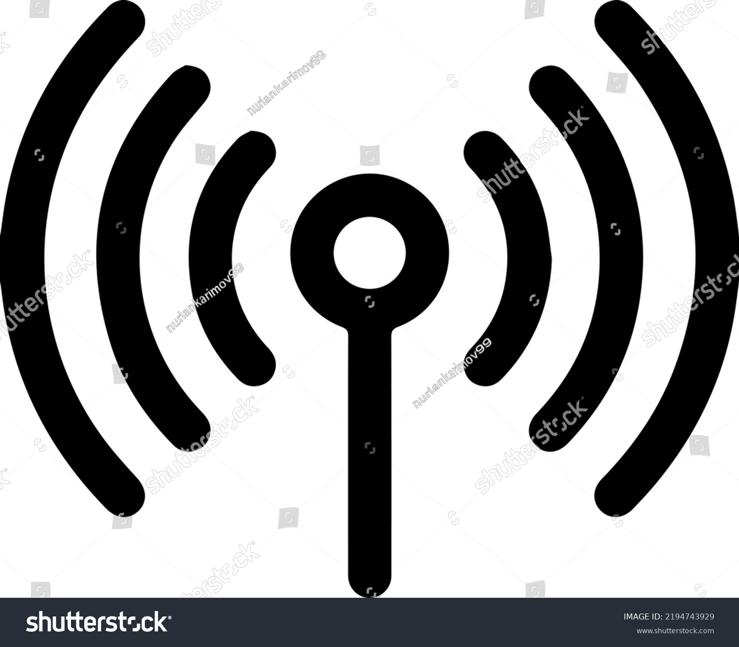 Broadcast Transmitter Antenna Icon Design Vector Stock Vector Royalty