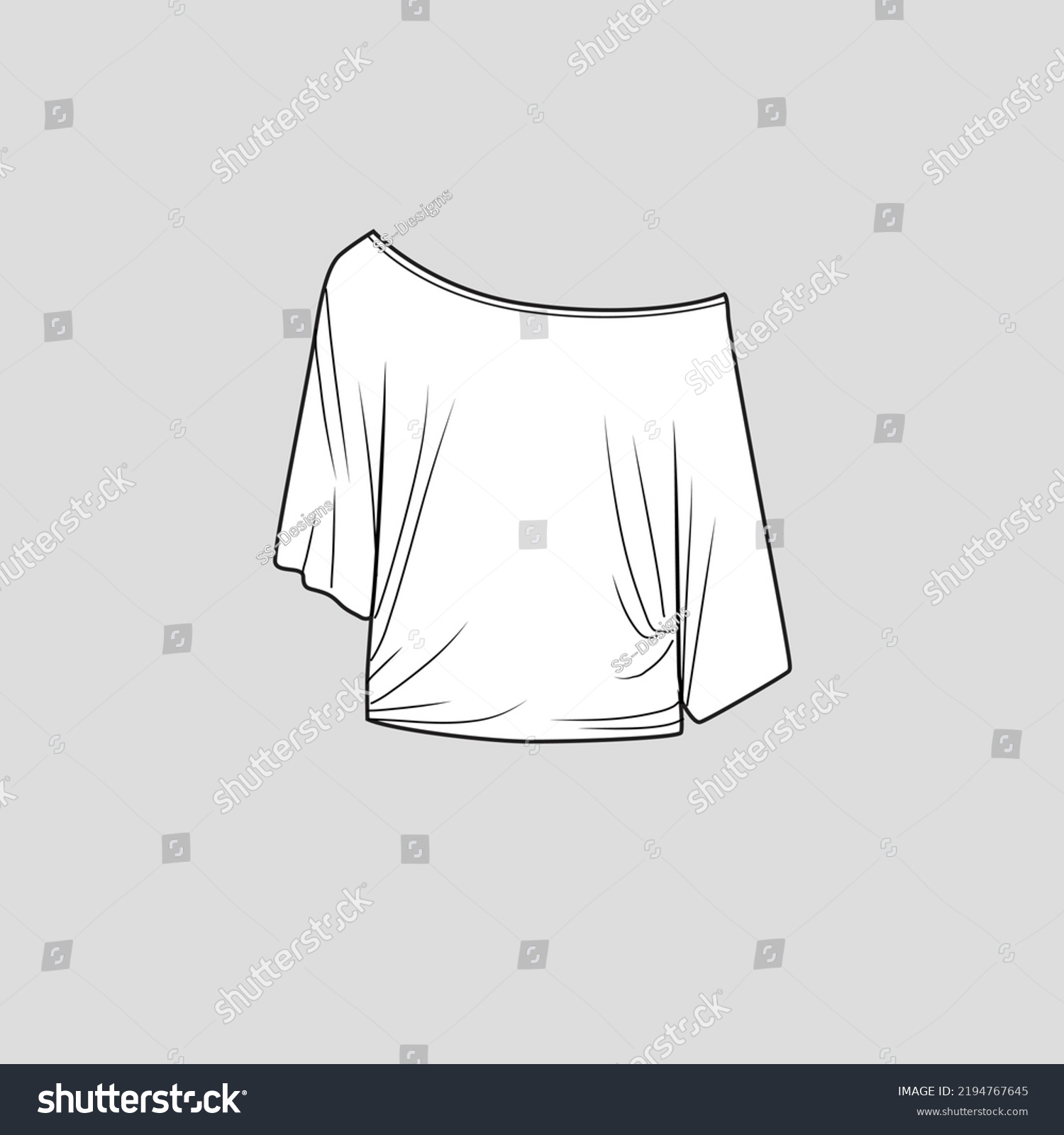 Skew Neck Top One Shoulder Fashion Stock Vector (Royalty Free ...