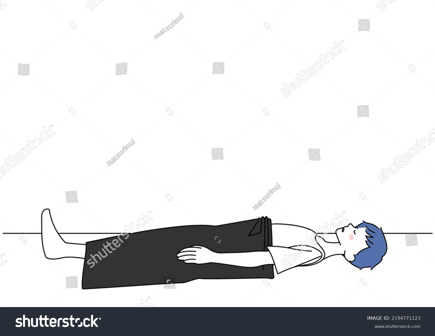 Clip Art Man Lying Down Stock Vector (Royalty Free) 2194771123