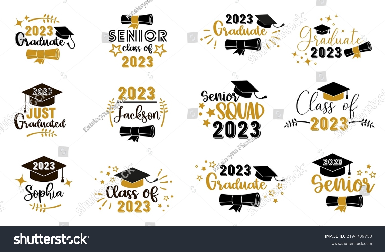 Graduation Congratulations School University College Trendy Stock ...