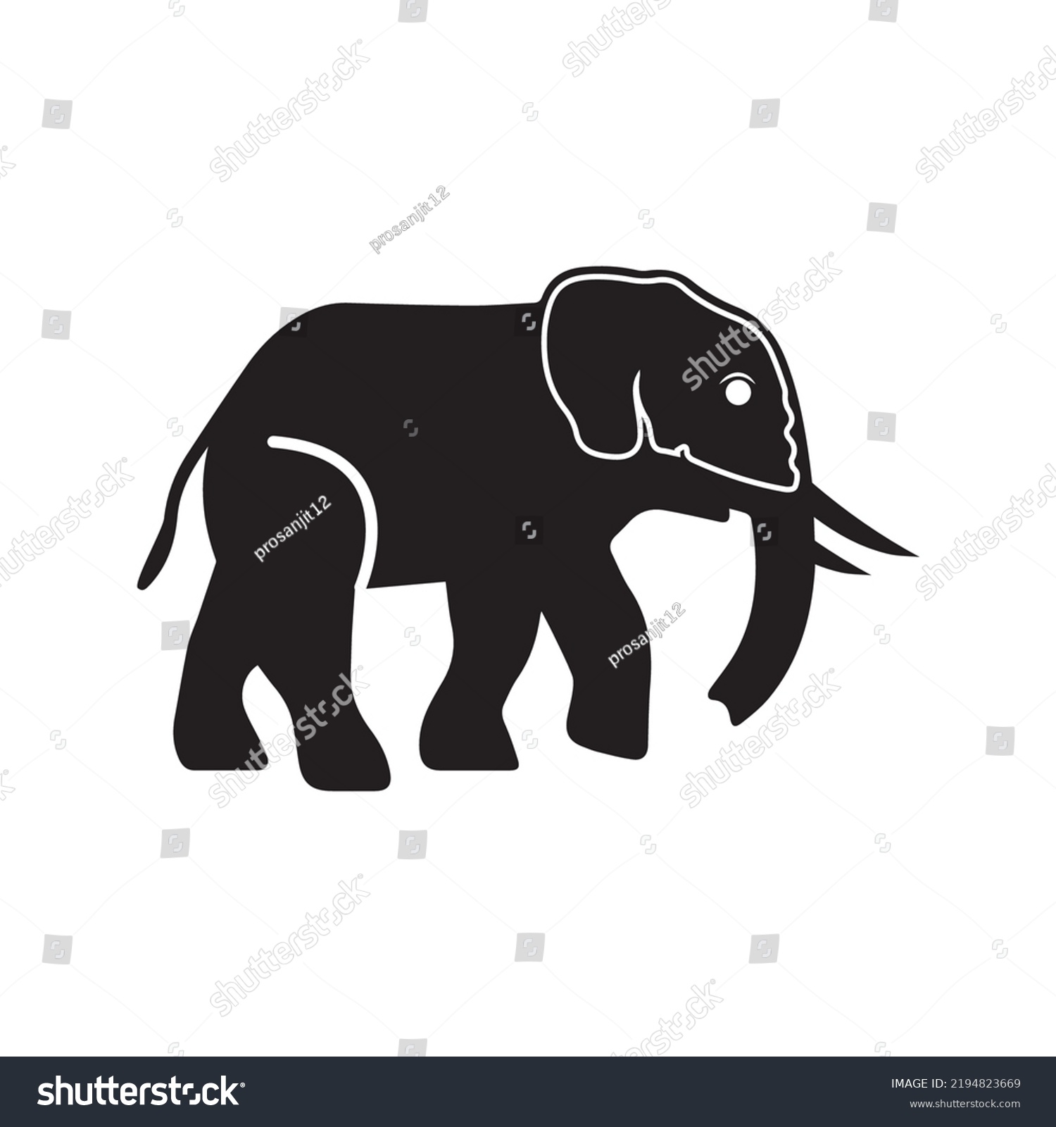 Jungle Animals Black Elephant Icon Black Stock Vector (royalty Free 