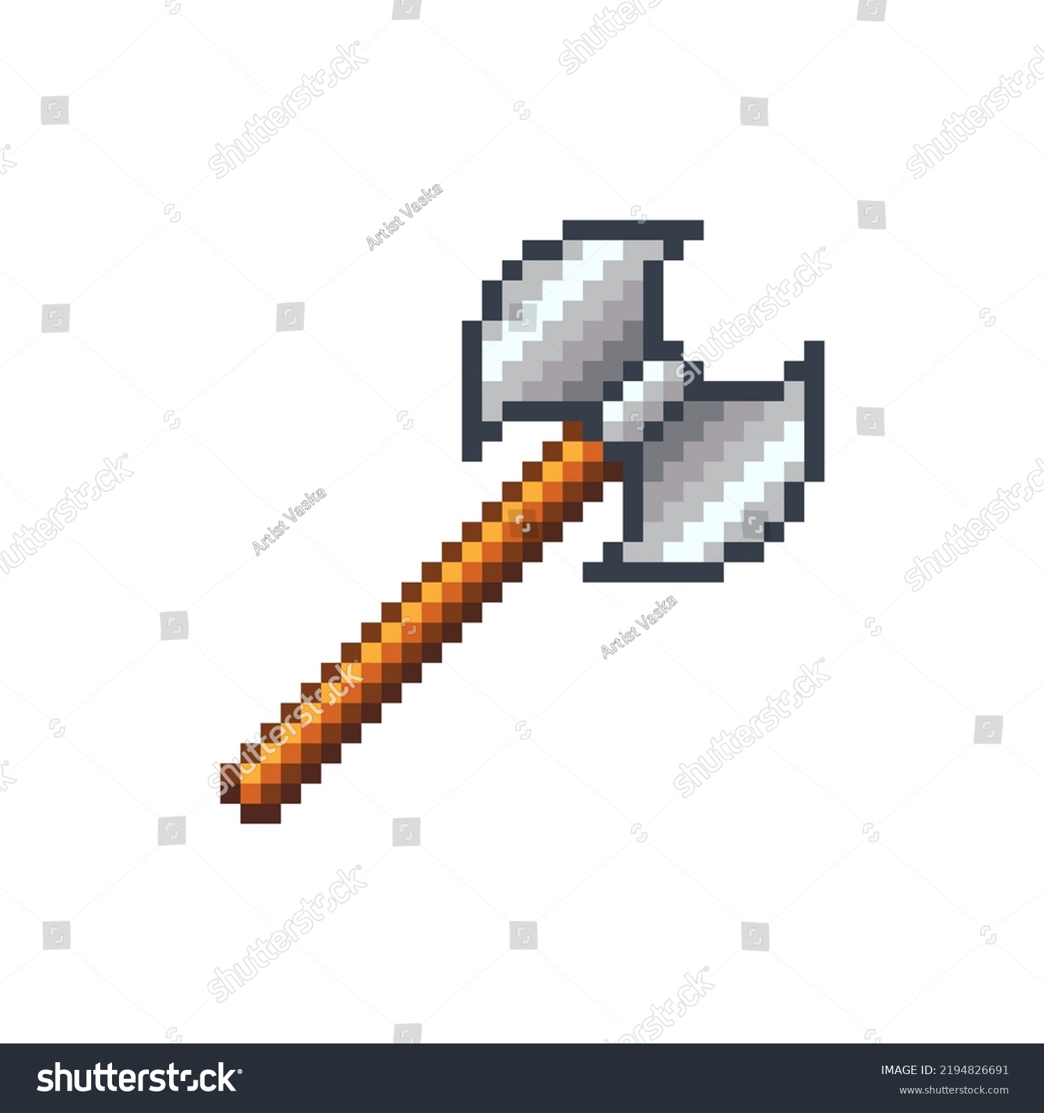 8 Bit Pixel Ax Vector Illustration Stock Vector (Royalty Free ...