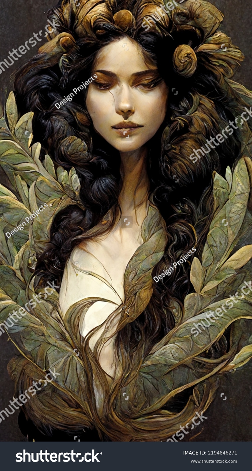 Beautiful Seductive Dryad Pagan Spirit Forest Stock Illustration 2194846271 Shutterstock 8201