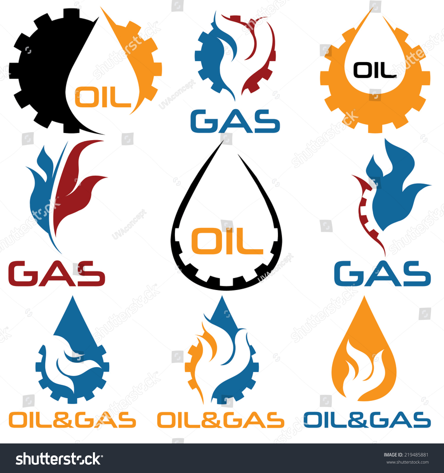 Oil Gas Industry Design Elements Set Stock Vector (Royalty Free ...