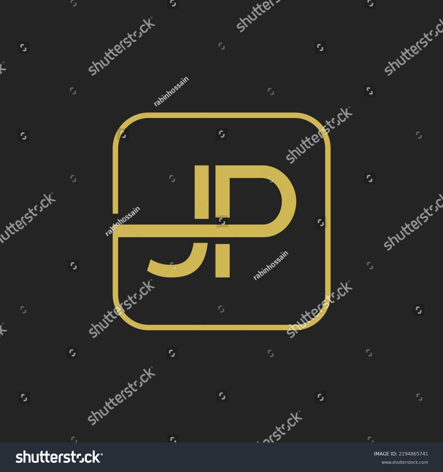 Initial Jp Letters Square Shape Icon Stock Vector (Royalty Free ...