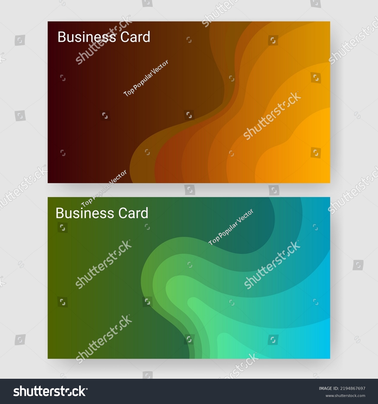 Templates Background Name Card Gradient Wave Stock Vector (Royalty Free ...