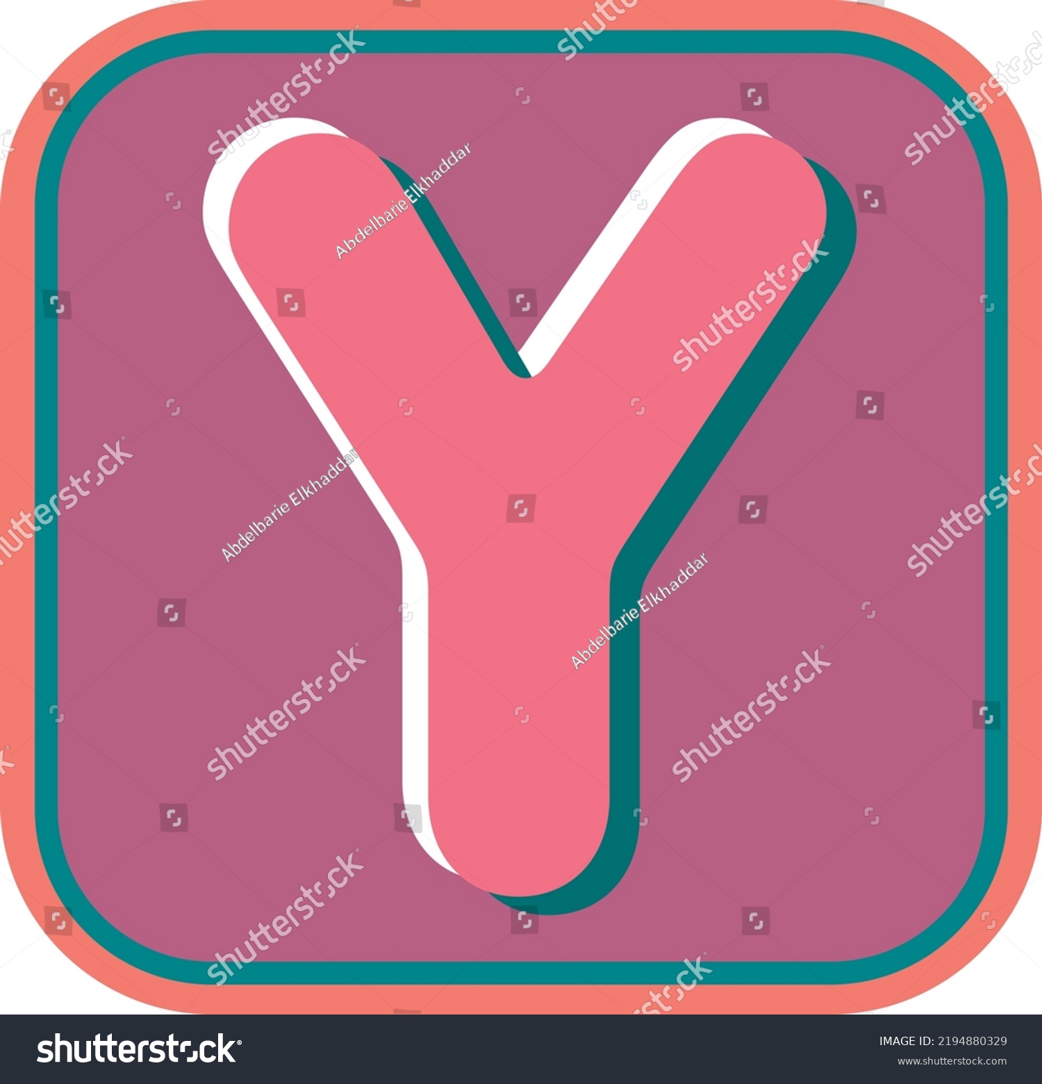 Letter Y Capital Alphabet Fancy Square Stock Vector (Royalty Free ...