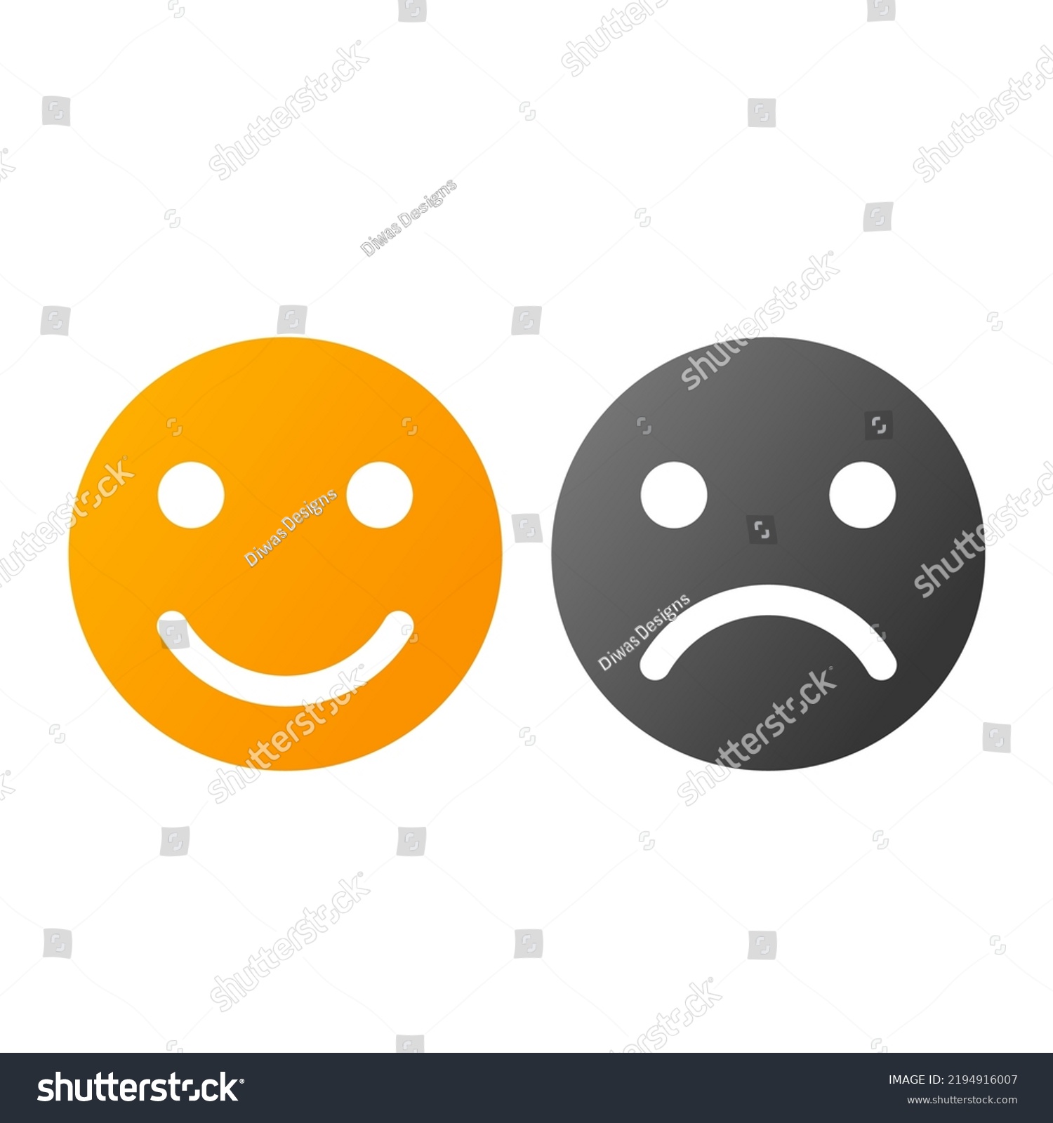 Happy Sad Face Icons Emoji Design Stock Vector (Royalty Free ...