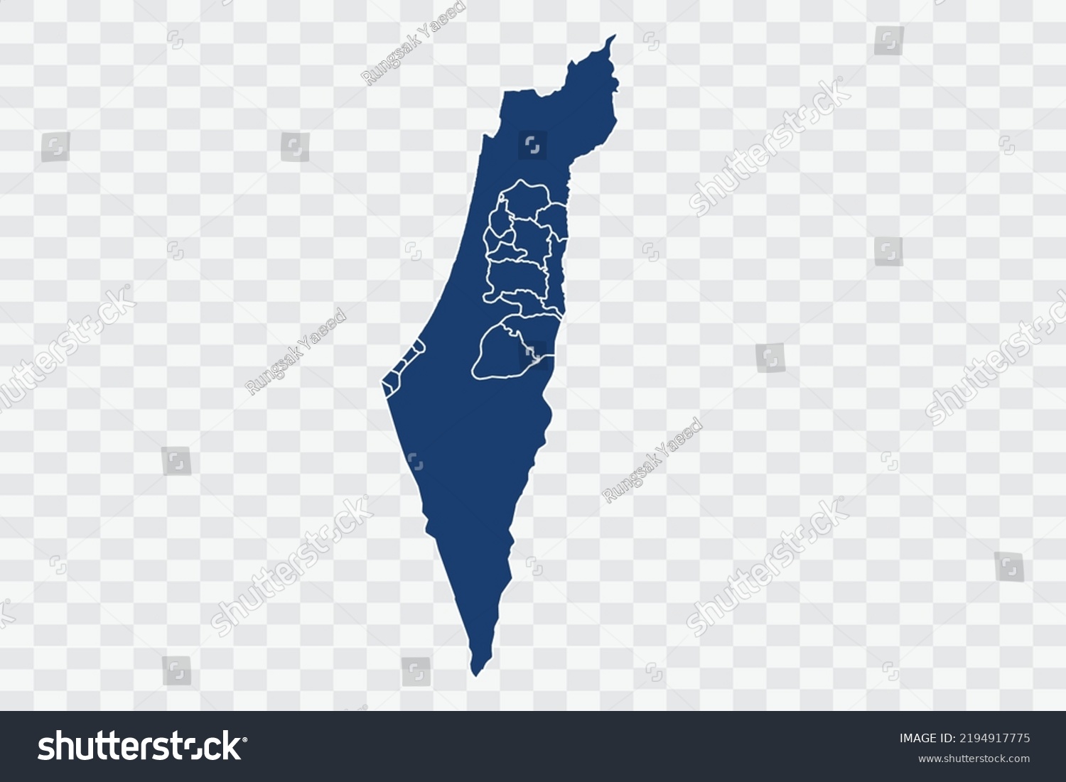 Palestine Map Dark Blue Color On Stock Vector (Royalty Free) 2194917775 ...