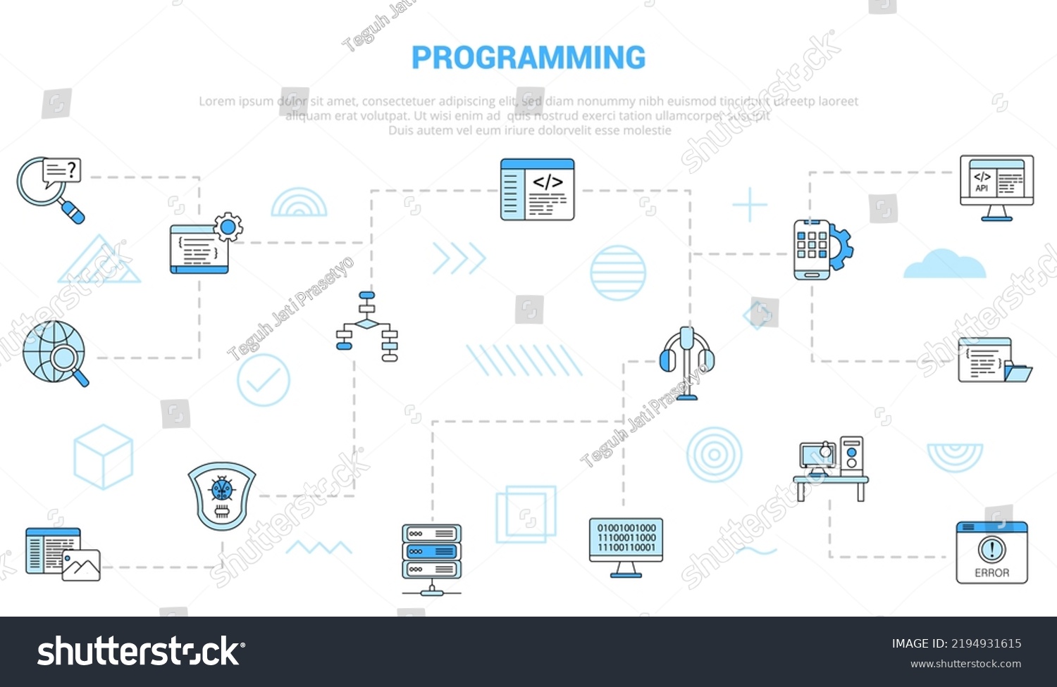 Programming Concept Icon Set Template Banner Stock Vector (Royalty Free ...