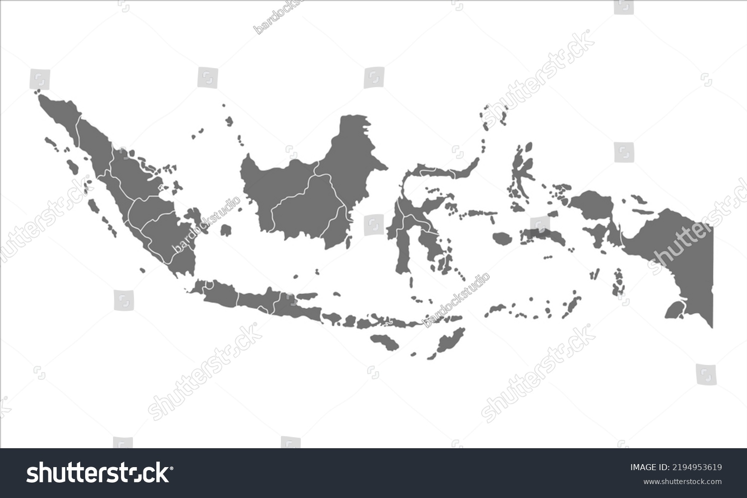 Indonesia Map Background Grey Color Borderline Stock Vector (Royalty ...