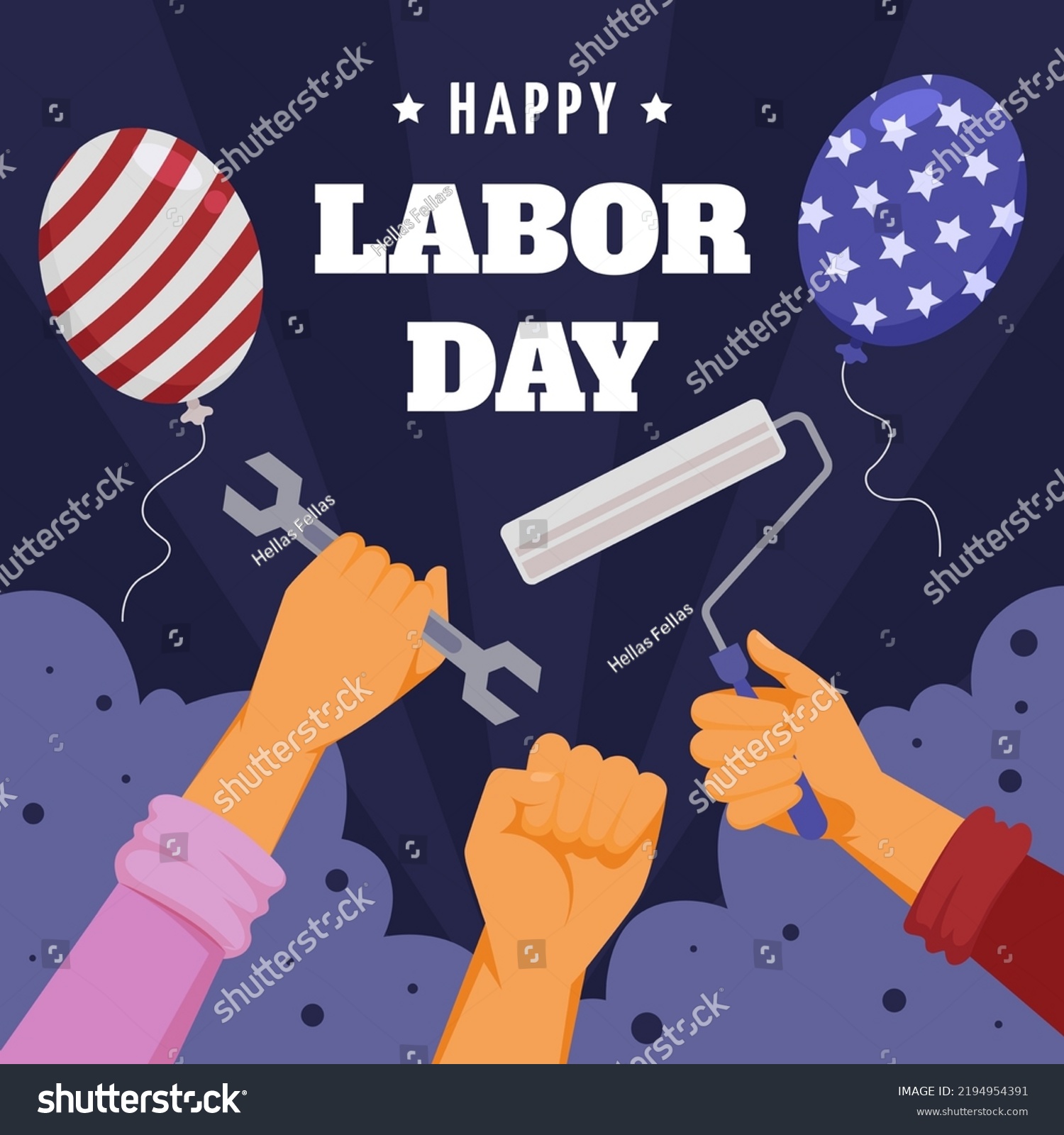 United States Labor Day Celebration Square Stock Vector (Royalty Free